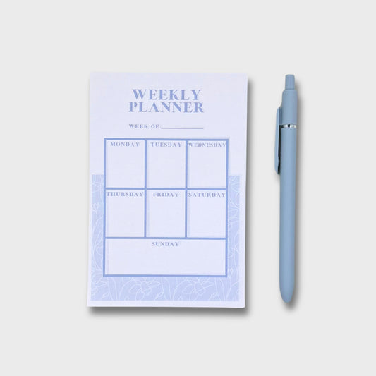 Blue Floral Weekly Plan Note Pad