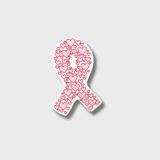 Heart Ribbon Breast Cancer Awareness Sticker