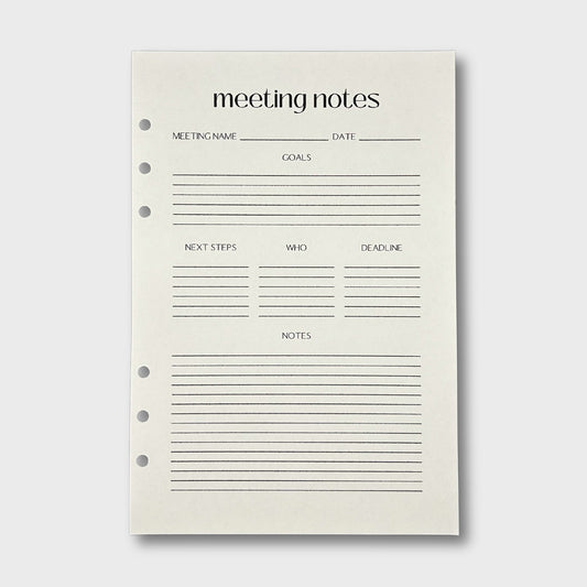 Meeting Notes Sheets