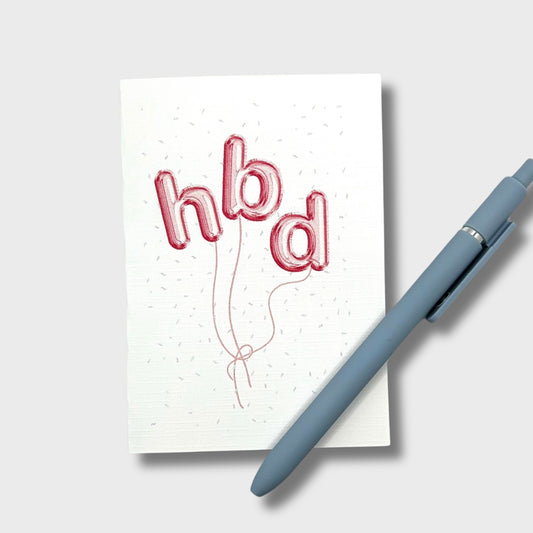 HBD Balloons Birthday Card