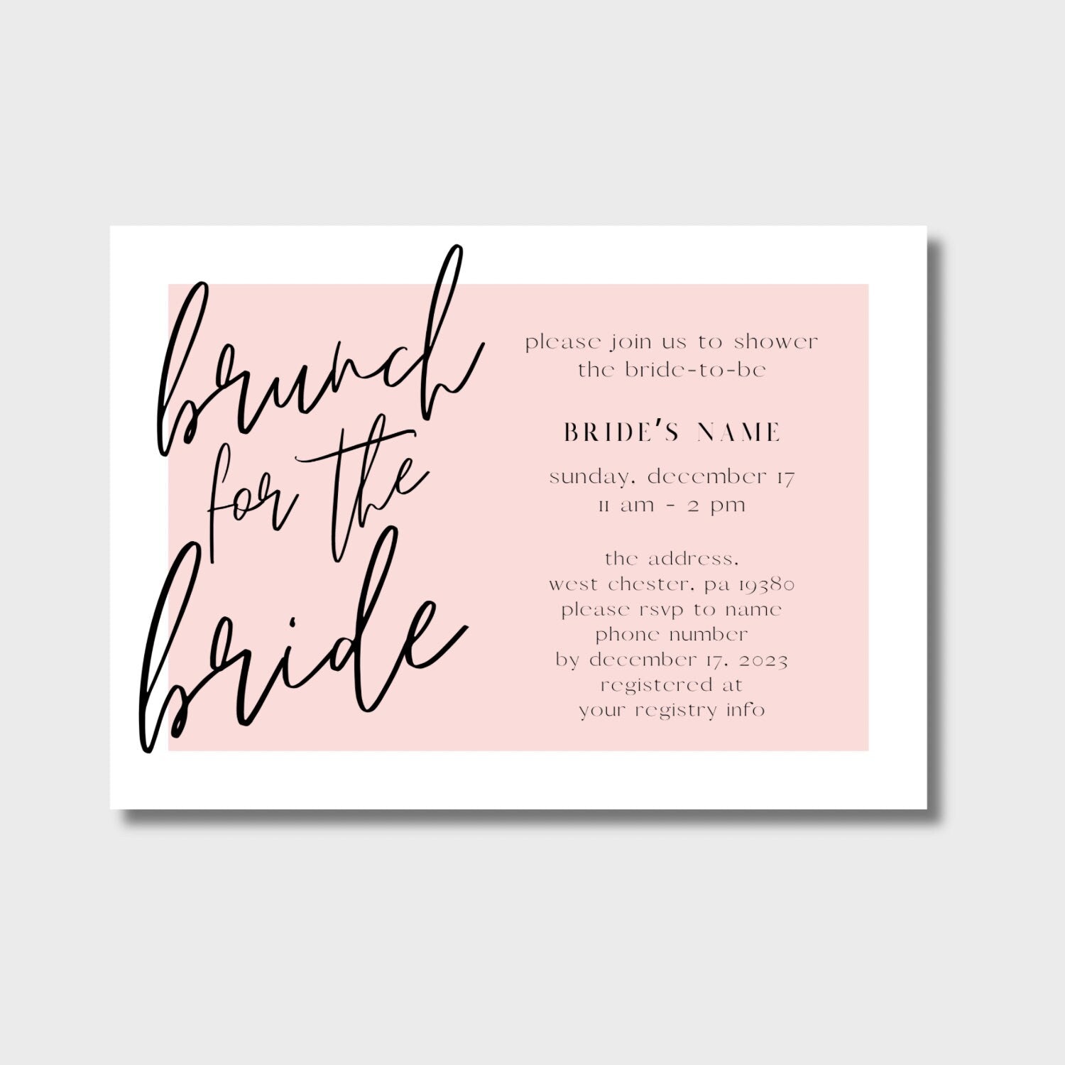 Brunch for the Bride Bridal Shower Digital Invite