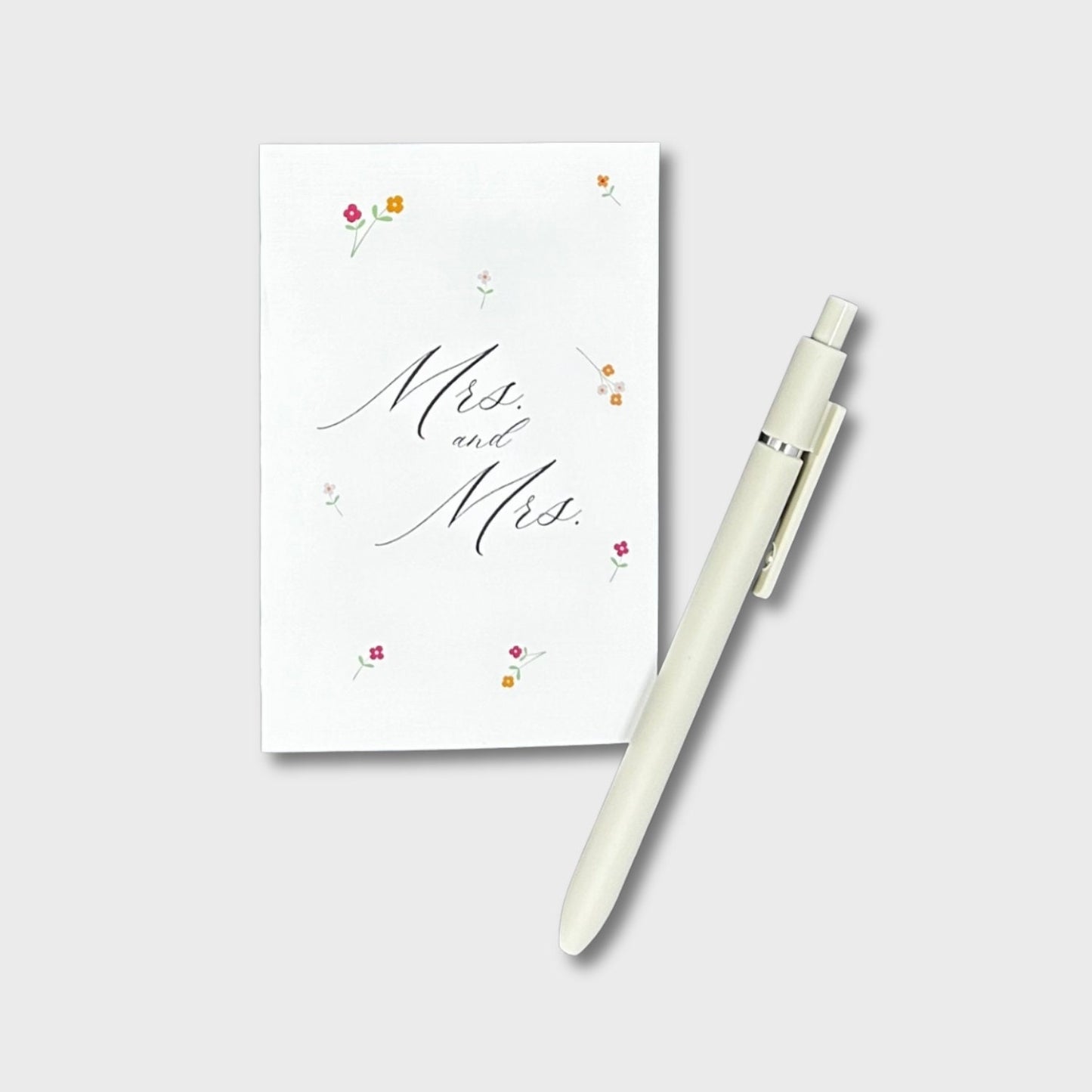 Mrs and Mrs Pride Gay Lesbian Flag Wedding Card